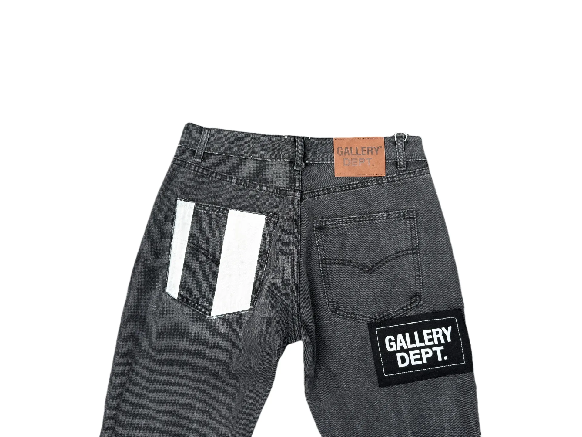 P246💰G22 GALLERY DEPT. Skull hand-stitched distressed distressed jeans -Color: Black -Size: S-XXL